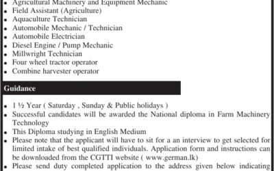 National Diploma in Farm Machinery Technology (NVQSL 5)